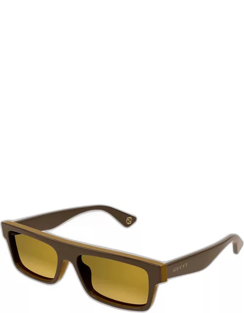 Men's Plastic Rectangle Sunglasse