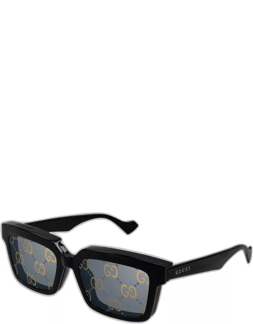 Men's Acetate Rectangle Sunglasses with GG Len