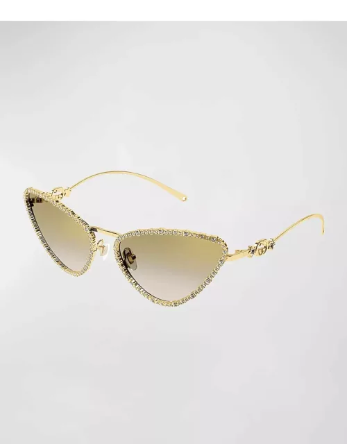 GG Star Embellished Metal Cat-Eye Sunglasse