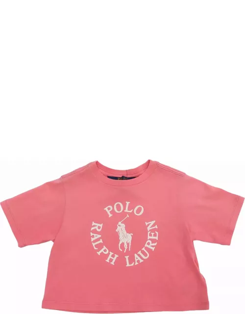 Polo Ralph Lauren Pink Cropped T-shirt