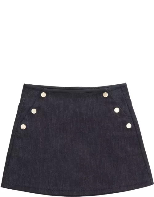 Moncler Blue Skirt With Button