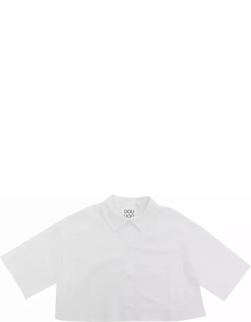 Douuod White Cropped Shirt
