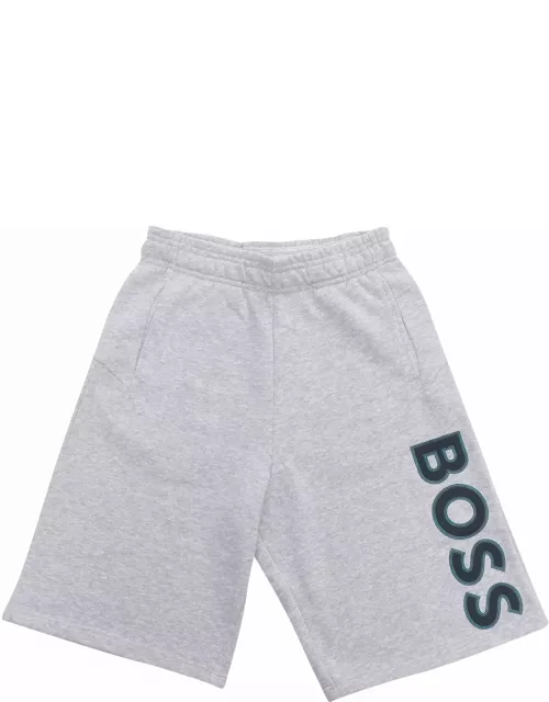 Hugo Boss Gray Shorts With Logo