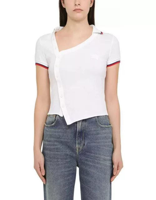 Dsquared2 White Cotton Asymmetric Polo Shirt