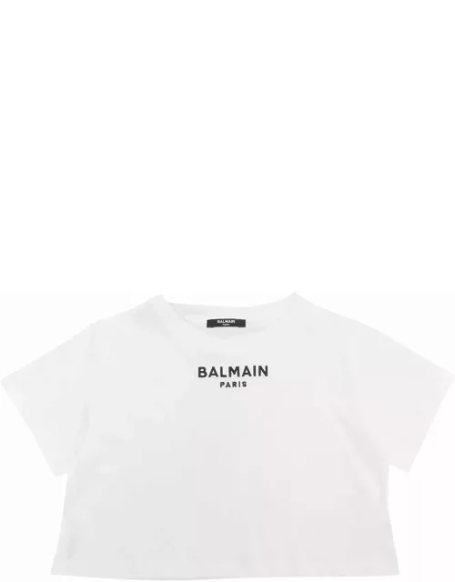 Balmain White Cropped T-shirt