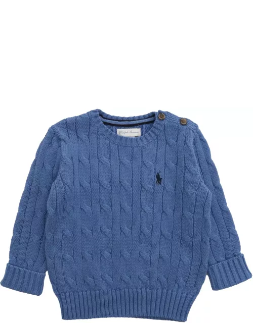 Polo Ralph Lauren Blue Sweater With Logo