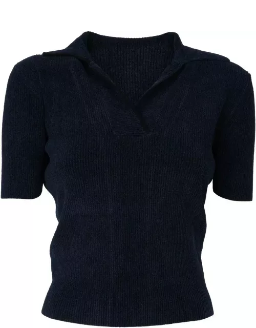 Jacquemus Fluffy Long Sleeved Polo Top