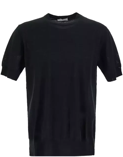 PT01 Rib Trim Plain Knit T-shirt