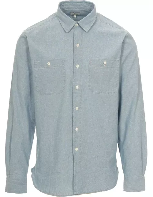 Woolrich Chambray Buttoned Long-sleeved Shirt