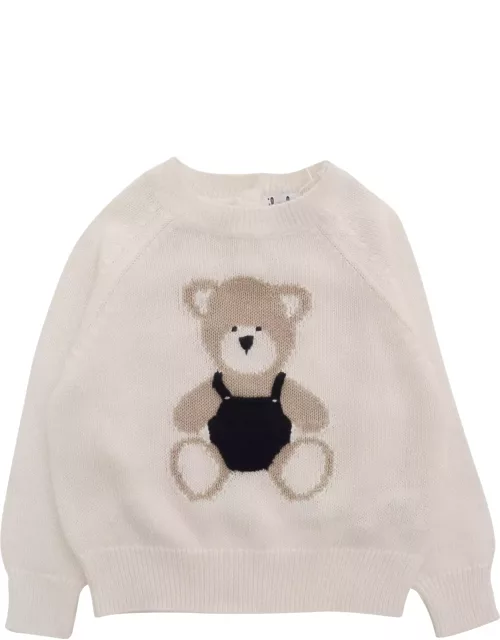 Il Gufo Tricot Sweater With Teddy Bear