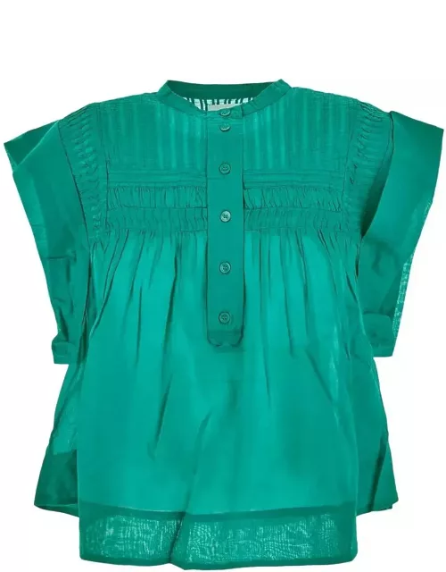 Marant Étoile Leaza Blouse In Green Cotton