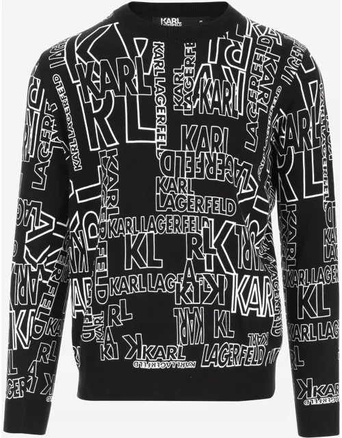 Karl Lagerfeld Cotton Sweatshirt With All-over Logo