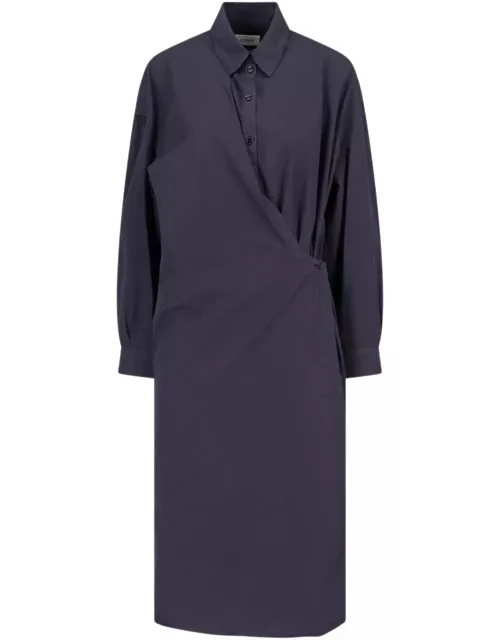 Lemaire Long Sleeved Wrapped Midi Dres