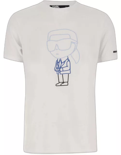 Karl Lagerfeld Stretch Cotton T-shirt With Logo