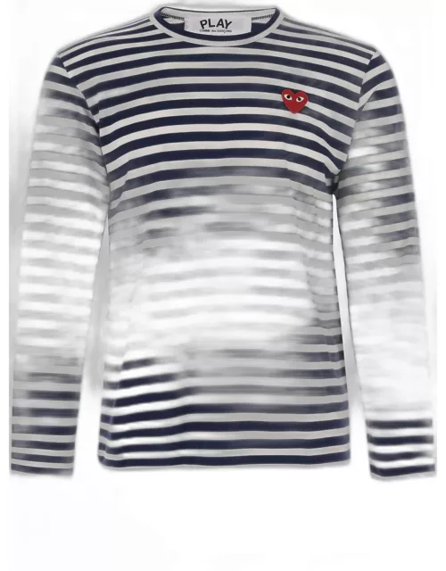 Comme des Garçons Long Sleeve T-shirt With Striped Pattern And Logo