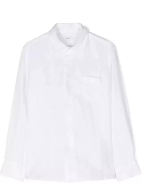 Il Gufo White Linen Shirt With Pocket