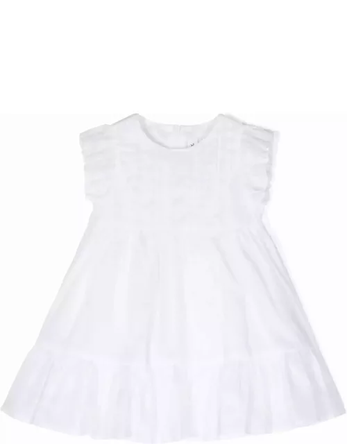 Il Gufo White Cotton Voile Dress With Culotte