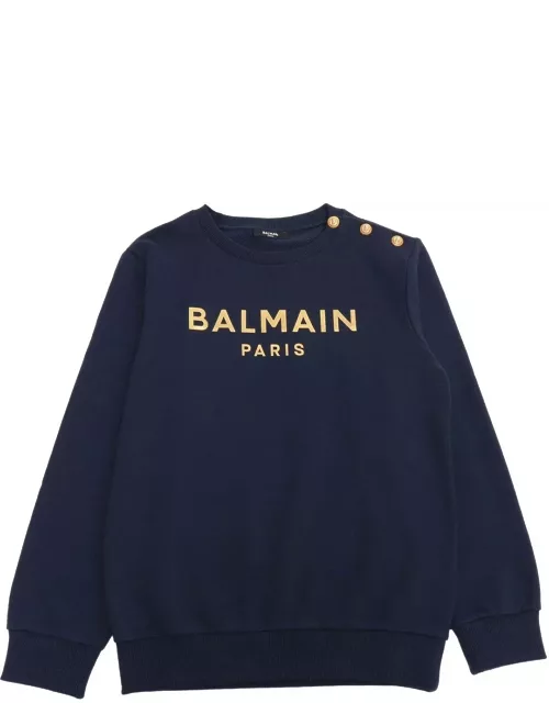 Balmain Logo Printed Button-detailed Sweatshirt