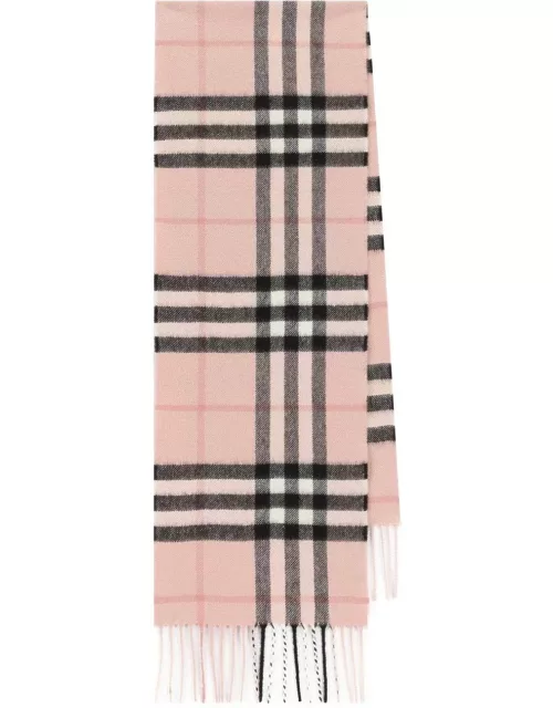Burberry Checked Fringed Knit Scarf