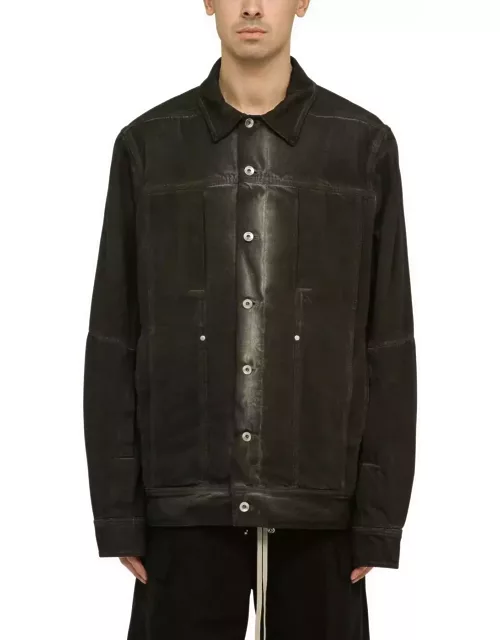 Rick Owens Black Washed-effect Denim Jacket