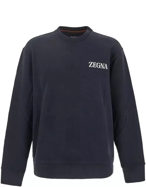 Zegna Navy Blue Sweatshirt