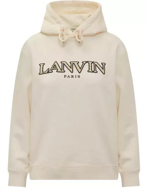 Lanvin Logo Embroidered Drawstring Hoodie