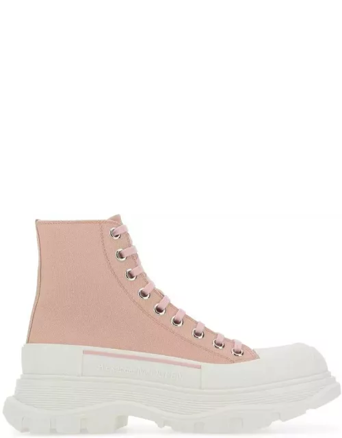 Alexander McQueen Pink Canvas Tread Slick Sneaker