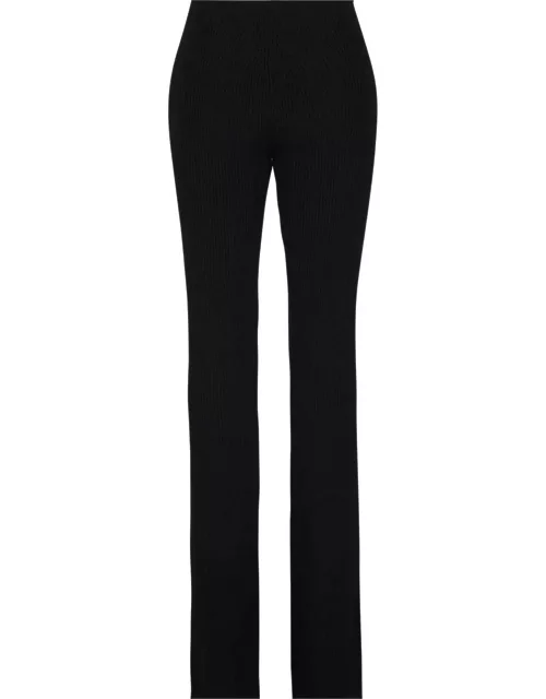 Saint Laurent Low Waisted Ribbed Flared Pant