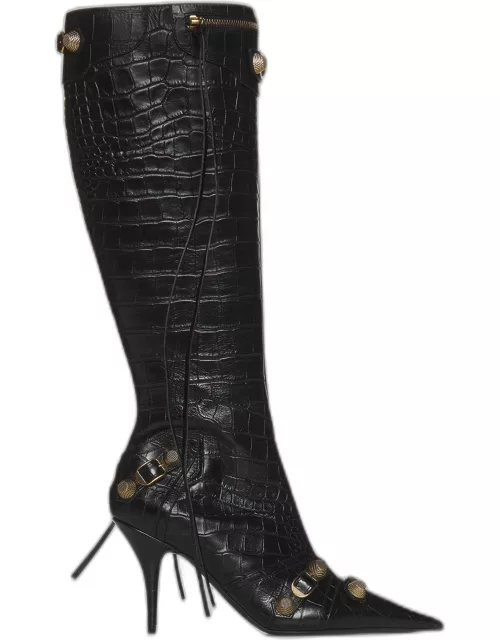 Balenciaga Cagole Animalier Effect Leather Boot