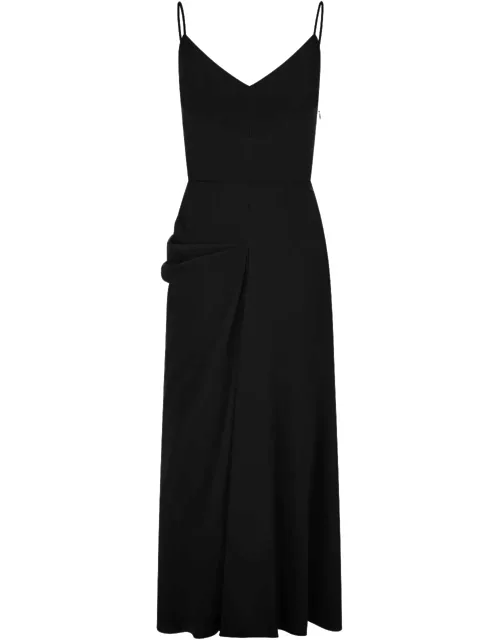 Alexander McQueen Black Midi Dress With Draping