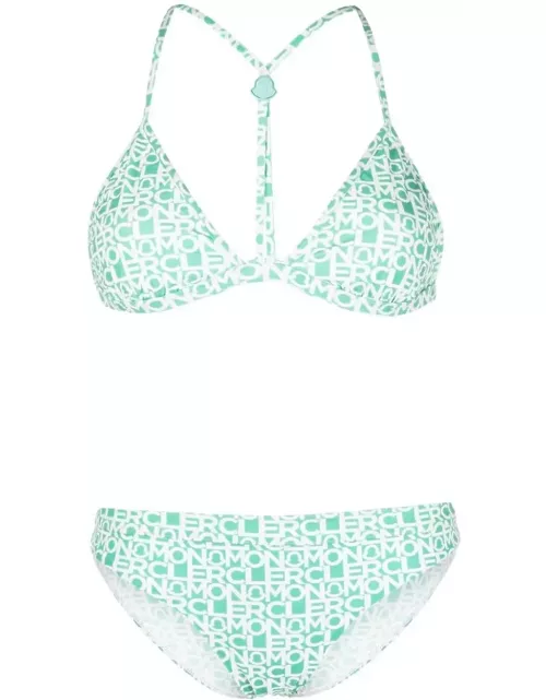 Moncler Light Green Logoed Bikini