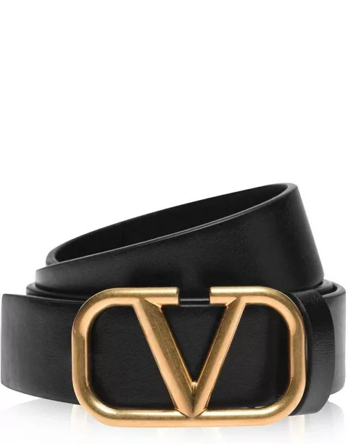 Valentino Garavani V Logo Belt Slim - Black