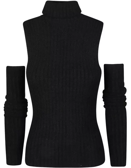 Blumarine Cut-out Roll Neck Knitted Top