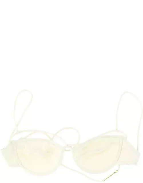 Jacquemus Strapped Logo Plaque Bikini Top