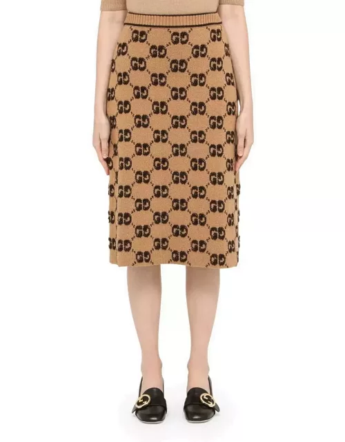 Gucci Gg Wool Boucle Jacquard Skirt