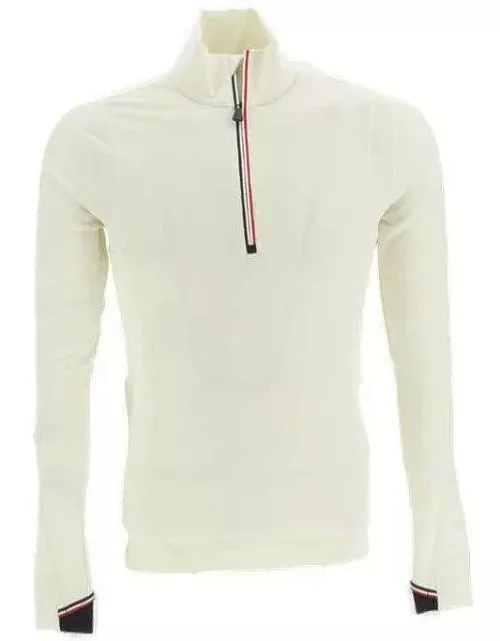 Moncler Grenoble White Turtle-neck Sweater With Zip