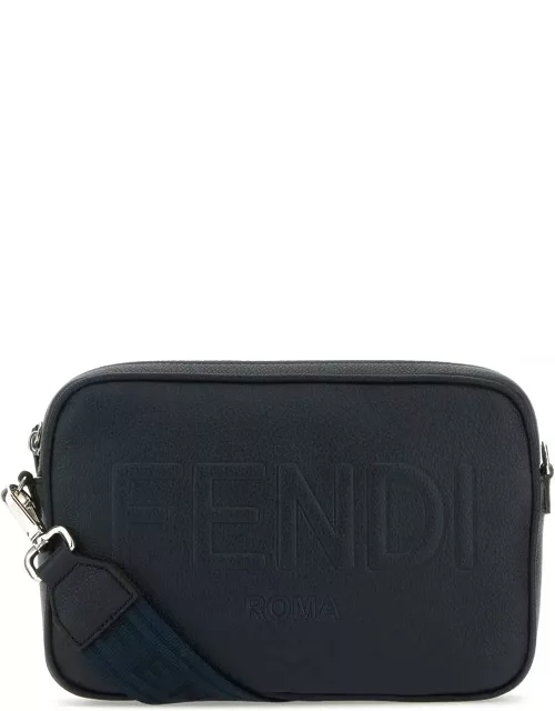 Fendi Navy Blue Leather Camera Case Crossbody Bag