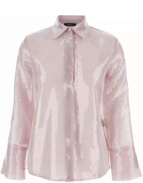 Federica Tosi Pink Shirt With Sequins In Techno Fabric Woman
