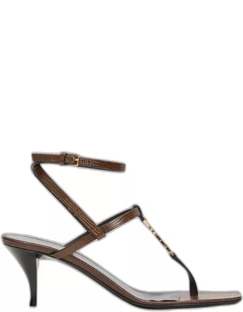 Cassandra Leather YSL Ankle-Strap Sandal
