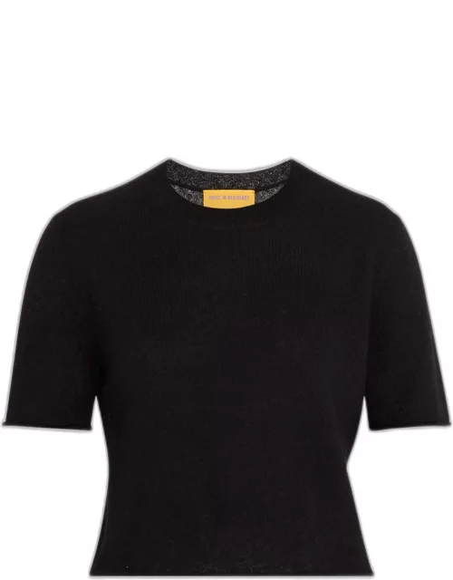 Featherweight Wool Cashmere Crop T-Shirt