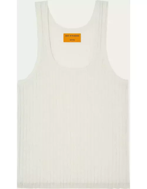 Wool Cashmere Ribbed Tank Top