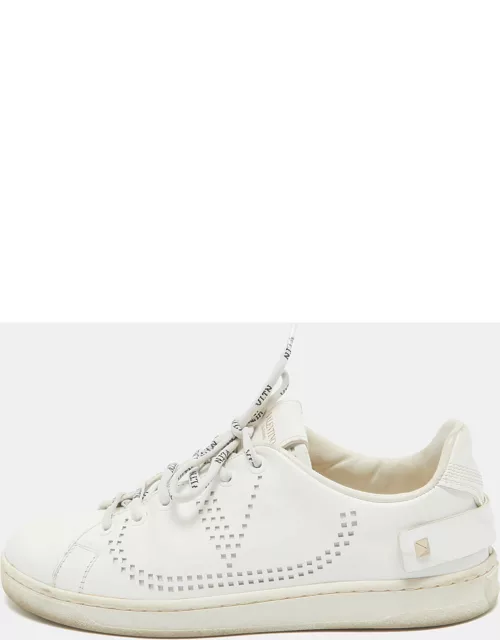 Valentino White Leather Backnet Sneaker