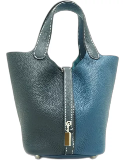 Hermes Green Leather Picotin Lock PM Bag