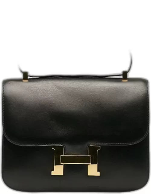 Hermes Black Leather Swift Constance 24 Crossbody Bag
