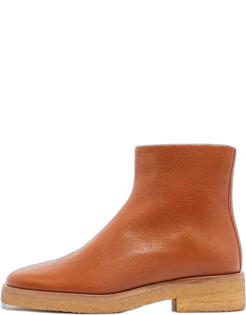 The Row Brown Leather Ankle Boot