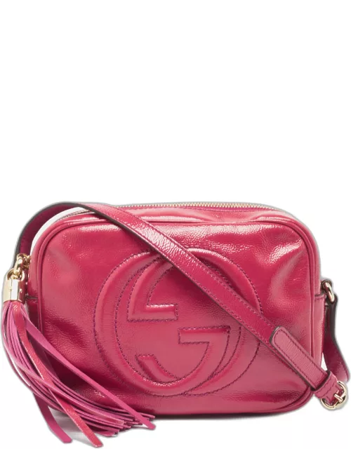 Gucci Fuchsia Patent Leather Small Soho Disco Crossbody Bag