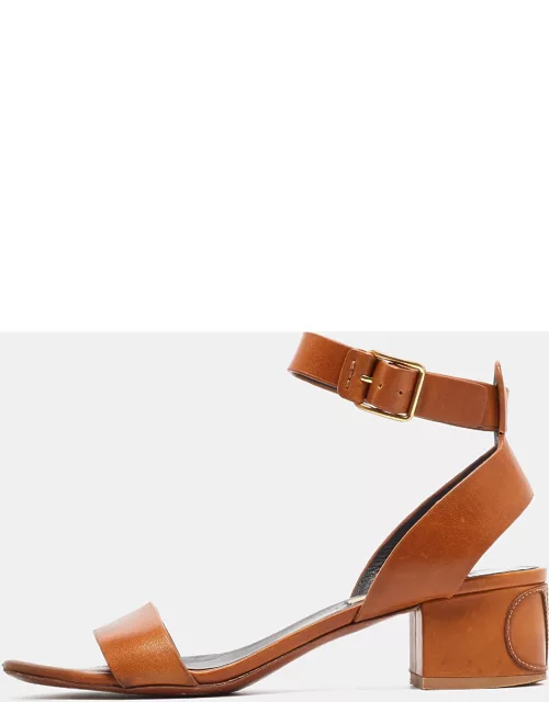 Valentino Brown Leather Ankle Strap Sandal