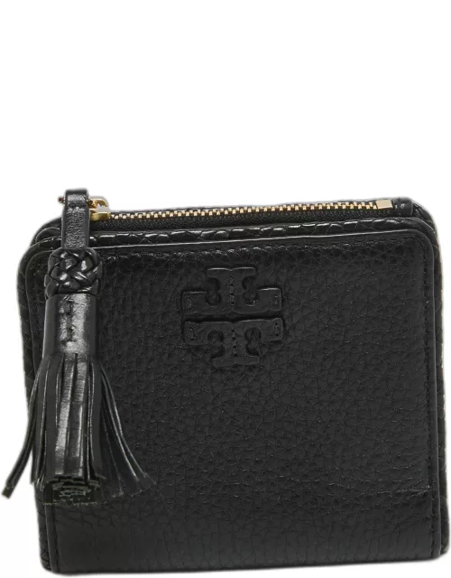 Tory Burch Black Leather Taylor Bifold Compact Wallet