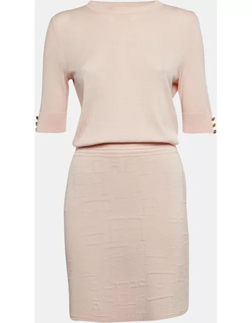 Elisabetta Franchi Pink Knit Short Dress