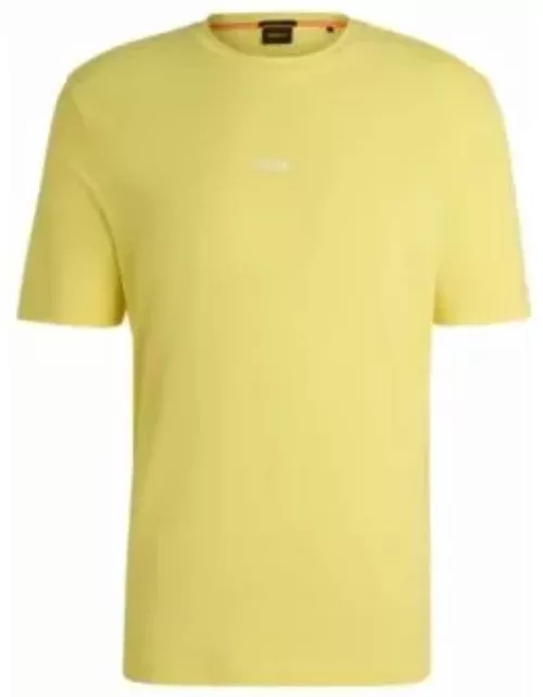 Relaxed-fit T-shirt in stretch cotton with logo print- Yellow Men's T-Shirt